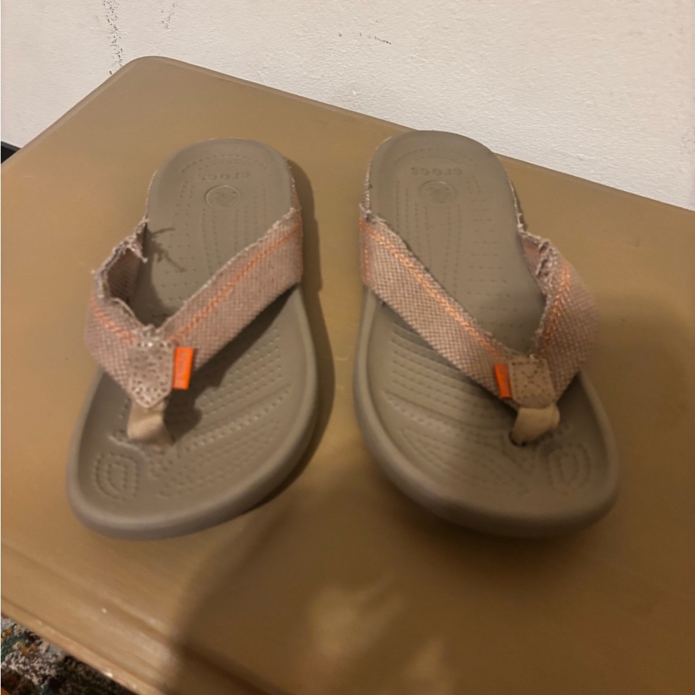 CROCS J3 Kids Sandals in Tan and Orange